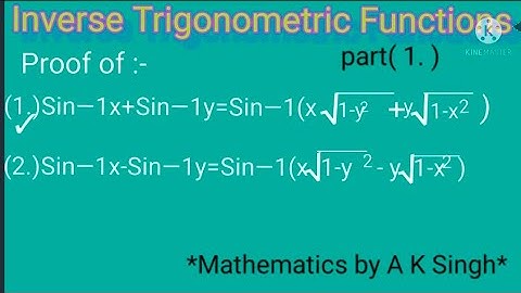Inverse Trigonometric Functions class 12th #inverse  #formula #video