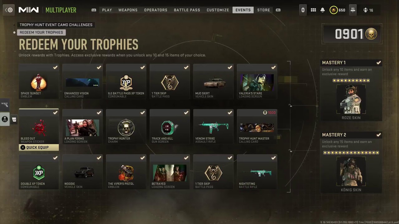 MW2 season 3, mastery challenges