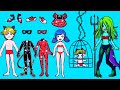 Paper Dolls Dress Up - Family Ladybug and Cat Noir Rescue Their Children Dress - Dolls Beauty #71