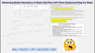 Balancing Redox Reactions in Basic Solution (AP Chem Explained Step by Step)