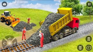 City Train Track Construction Simulator - Railroad Builder Excavator Driving - Android GamePlay screenshot 4