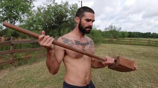 workout with a mace to loosen fascia before TRE