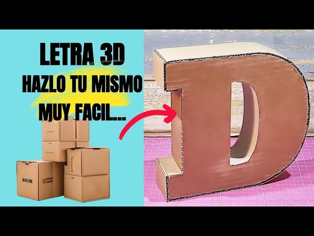 😃👍💞CÓMO HACER LETRAS 3D 💞Cartón, DIY 