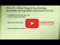 PSY619-Final Year Project JCL Guidelines Spring 2022