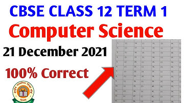 😘CBSE class 12 Computer Science 2021|SSJ/1|Term 1 class 12paper |class 12th  paper solution#cbse