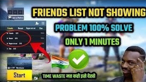 BGMI FRIEND LIST NOT SHOWING PROBLEM FIX | HOW TO FIX BGMI FRIENDLIST PROBLEM | SOLUTION IN 1 MINUTE