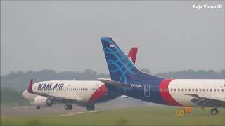 Sriwijaya Air Landing disusul Nam Air Take off Di Bandara DEO Kota Sorong Papua