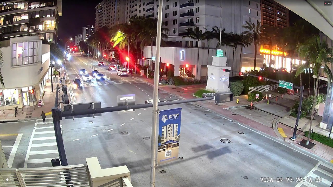 LIVE 4K South Beach Miami – Collins Avenue Street Camera live camera thumbnail