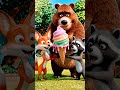 Grizzly Bear Loves Ice Cream 🍦🐻 | Funny Cartoon Shorts for Kids #cartoonforkids #funkidsvideo