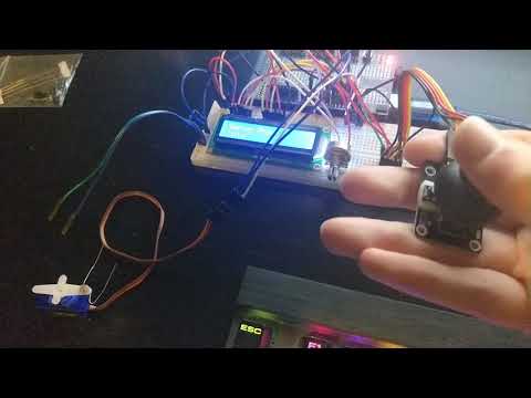 Arduino Servo controlled by joystick and an interface on an LCD without I2C