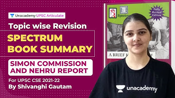 Complete Spectrum Book Summary Topicwise | UPSC CSE 2021 | Simon Commission and Nehru Report