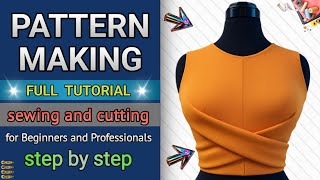 Pattern Making, Cutting & Sewing This Beautiful Cross-Front Top | Step-by-Step Tutorial