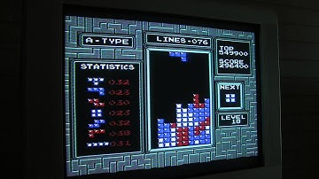 TETRIS NES PAL lvl 18, t-spin and well place changing