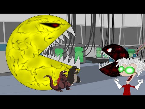 Godzilla vs Shin Godzilla, Pac-Man: Mad Scientist | Godzilla Movie Cartoon [HD]