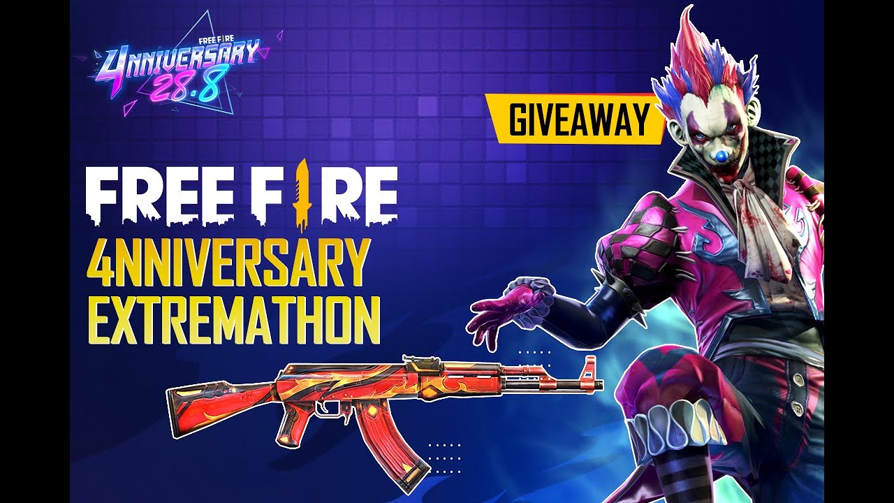 PERMANENT NIGHT CLOWN BUNDLE + PERMANENT AK FLAMING GIVEAWAY |  FREE FIRE 4NNIVERSARY EXTREMATHON