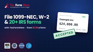 File 1099-NEC, W-2 and 20+ IRS Forms Online — TaxFormHero, from $1.99 a form