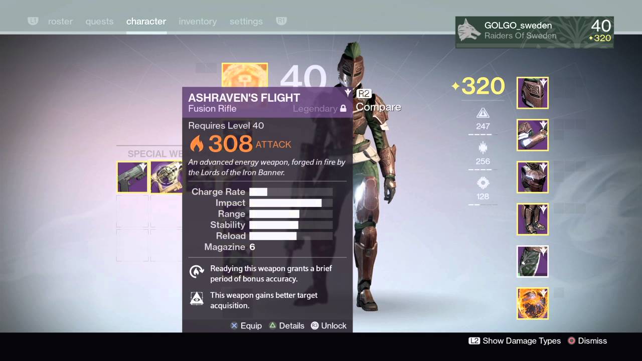 Destiny Light 320 and 100% Iron Banner year two gear and weapons