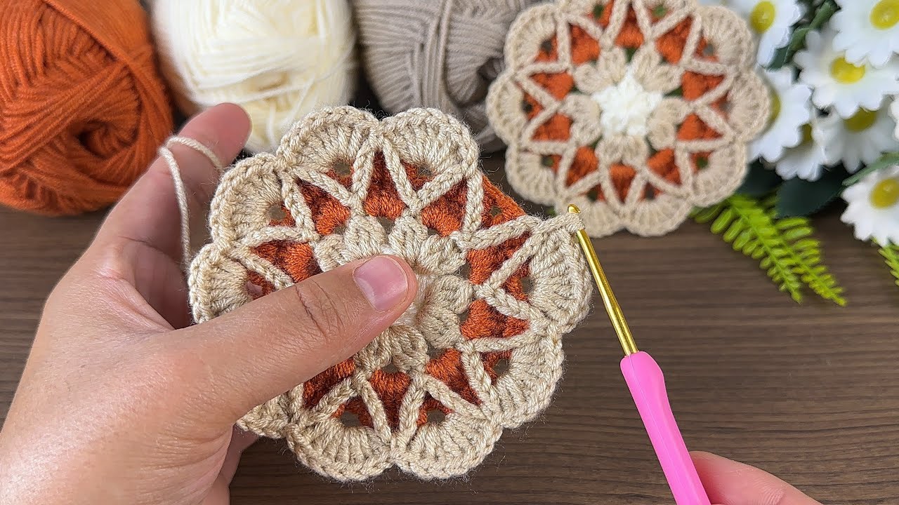 örümcek 🕸️ ağı çok kolay ve çok amaçlı tığ işi yuvarlak motif