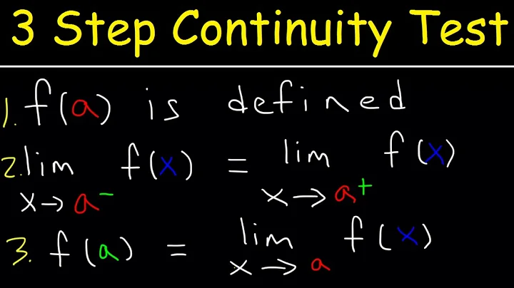 3 Step Continuity Test, Discontinuity, Piecewise Functions & Limits