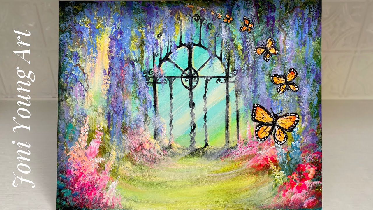 How To Paint The Butterfly Garden - YouTube