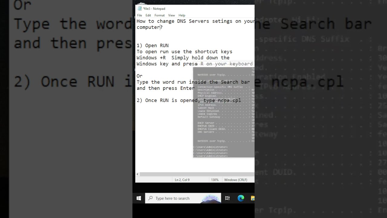 Change DNS Server settings on the PC (Part7) 