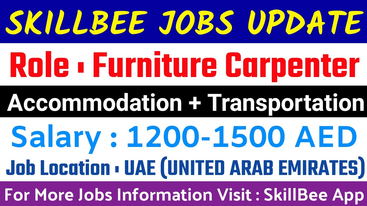 JOB IN UAE Role Furniture Carpenter Company AbuShakra Trading