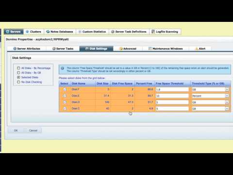 Domino Disk Space