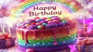 🎉Happy Birthday Song 🎉 Countdown 3-2-1 | Animated Cake gift happy birthday Video with Rainbow 🌈🥳💎