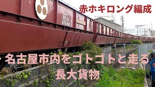 名古屋臨海鉄道 ロング編成赤ホキ　撮影地笠寺2019.7