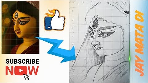 Draw With Me - Durga Maa Drawing, Durga Drawing, Outline Tutorial🥰 #maadurga #jaymatadi