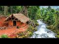 Timelapse : Building a Villa Inside the Forest with Primitive Tools Using Pebble & Wood Architecture