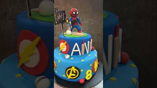 Superhero Spiderman cake design | birthday cake for boys #cakeshorts #reelsvideo #cricketlovercake