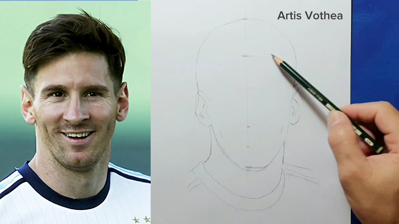 How to draw Lionel Messi - YouTube