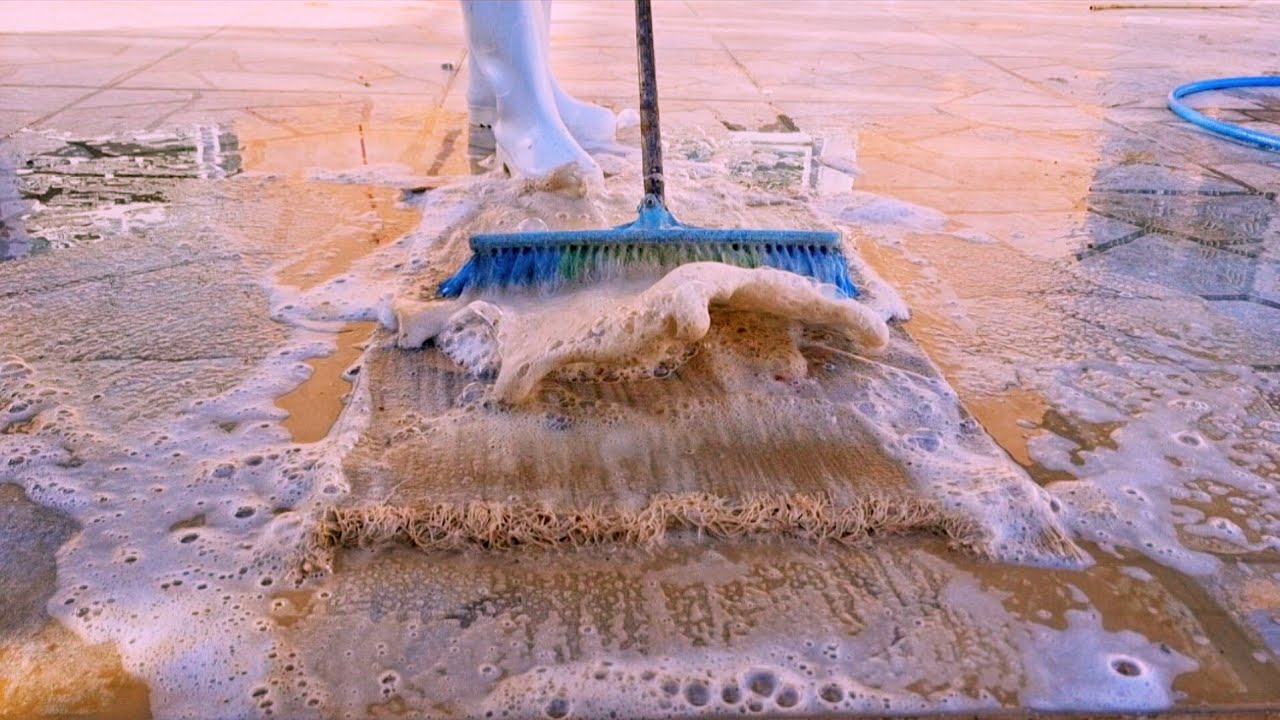 From Black mud to bright ! satisfying rug cleaning.