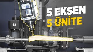 5 Eksen 5 Ünite CNC Ahşap Torna Makinesi | Schnitzer Makine