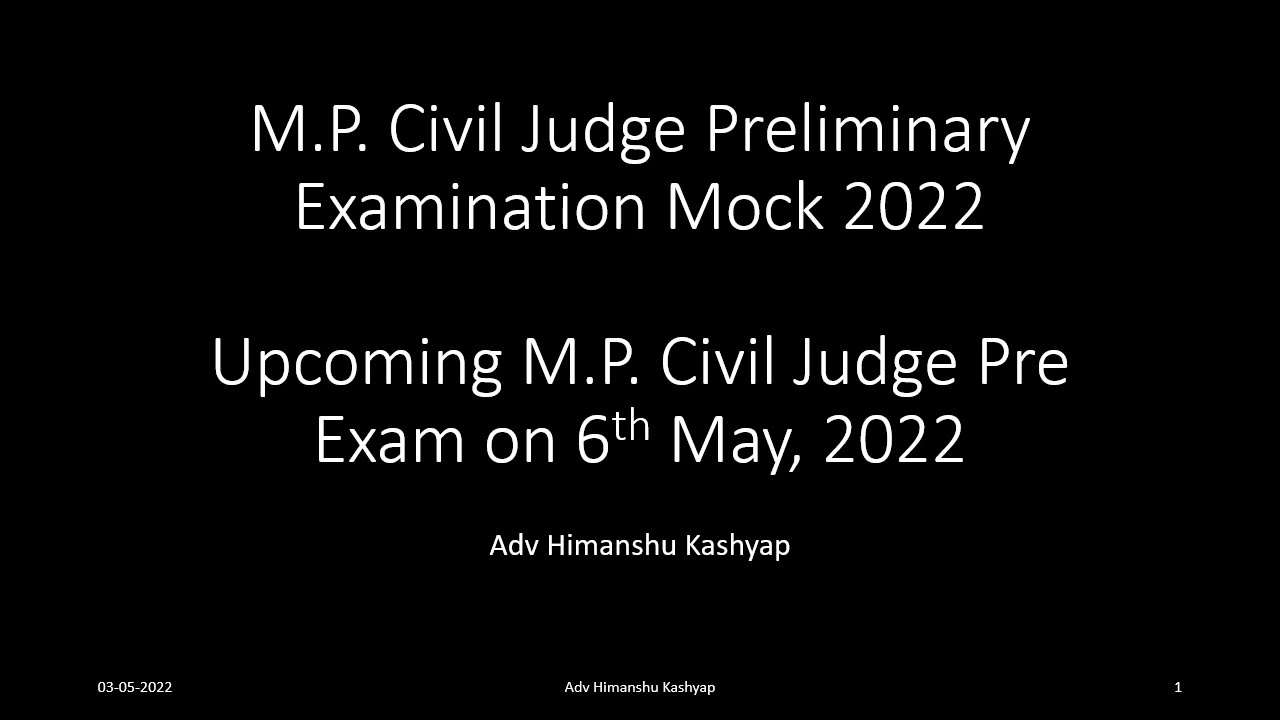 MP civil judge pre mock paper 2022