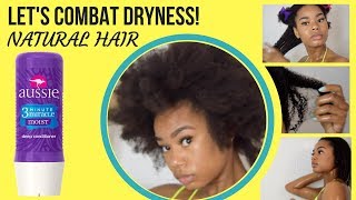 NATURAL DRY BRITTLE HAIR REMEDY | AUSSIE 3 minute miracle best treatment for natural hair