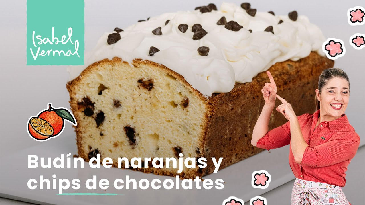 Budín de naranjas y chips de chocolate