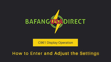 Bafang C961 Display Programming
