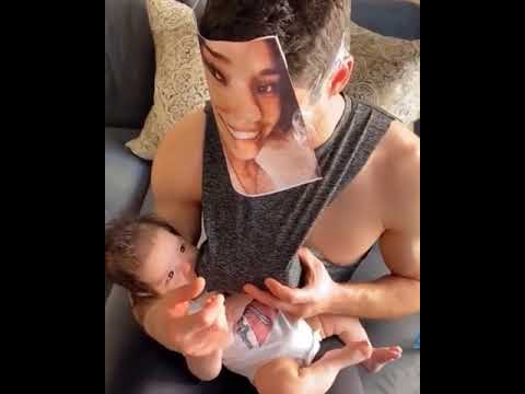 Father pretends to be the mother to breastfeed the baby