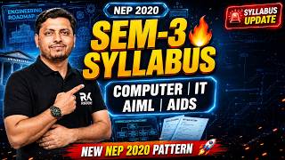 SEM 3 New Syllabus (NEP 2020) 🚀 | Computer, IT, AIML & AIDS Engineering | RK SIR | RKDEMY