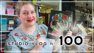 Studio vlog no: 100- puppies & paint 