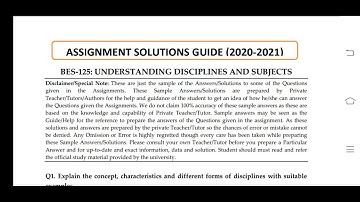 BES 125 Ignou Solved Assignment