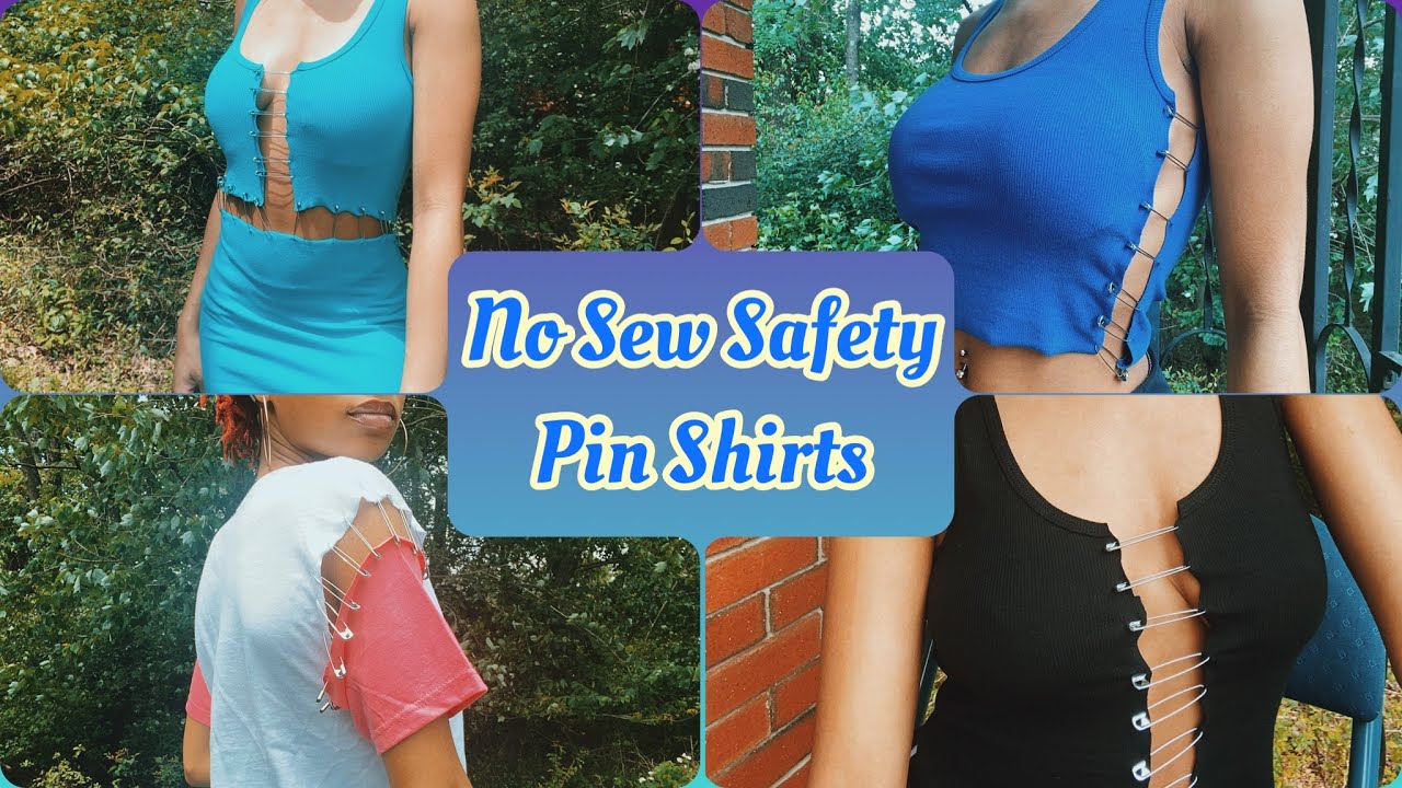 DIY Safety Pin Shirts Dresses and SHORTS! // NO SEW 