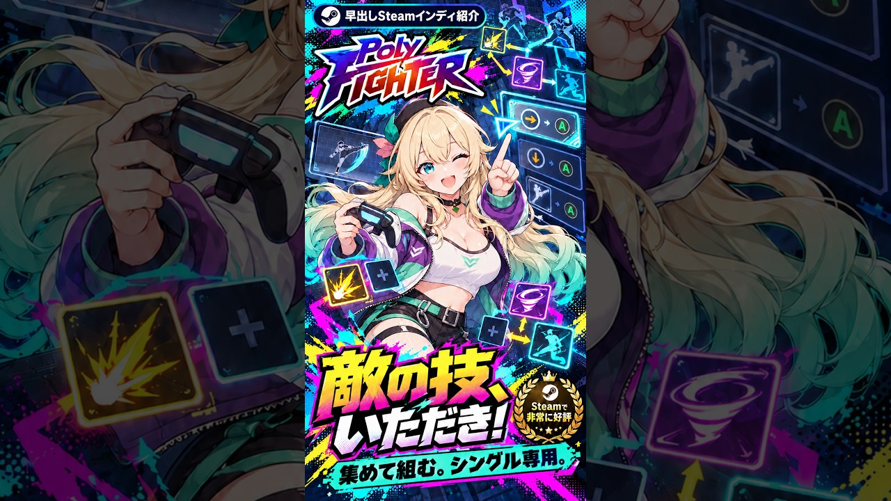 Poly Fighter｜敵の技、いただき！一人で組む必殺技【早出しSteamインディ紹介】 by げーむにゅーす東京