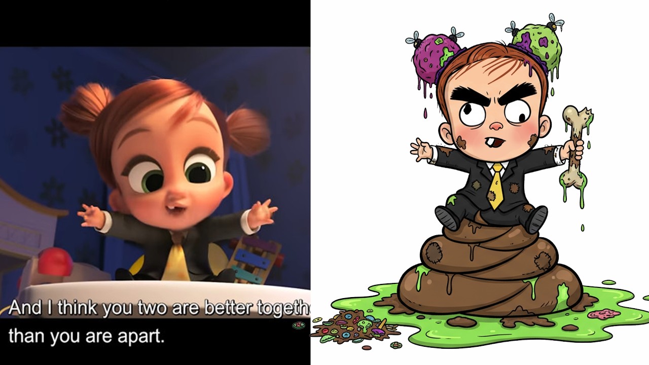 Surprised by the new girl boss! Funny Drawing Meme - The Boss Baby Meme