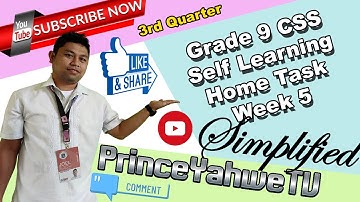 Grade 9 CSS SLHT WEEK 5 SIMPLIFIED