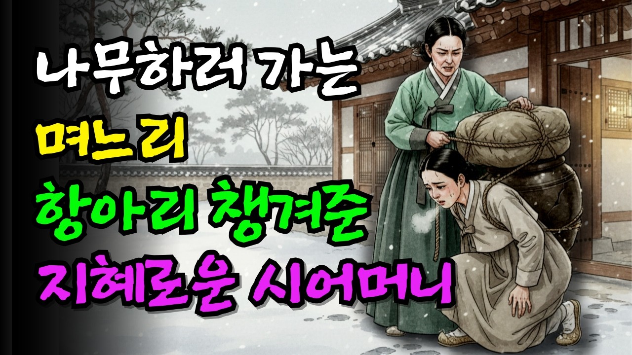 나무하러간다 속이고 몰래 친정가는 며느리에게 돌덩이만큼 무거운 짐 짊어보낸 지혜로운 시어머니. 민담,전설,설화.야사.옛날이야기.오디오북.수면동화