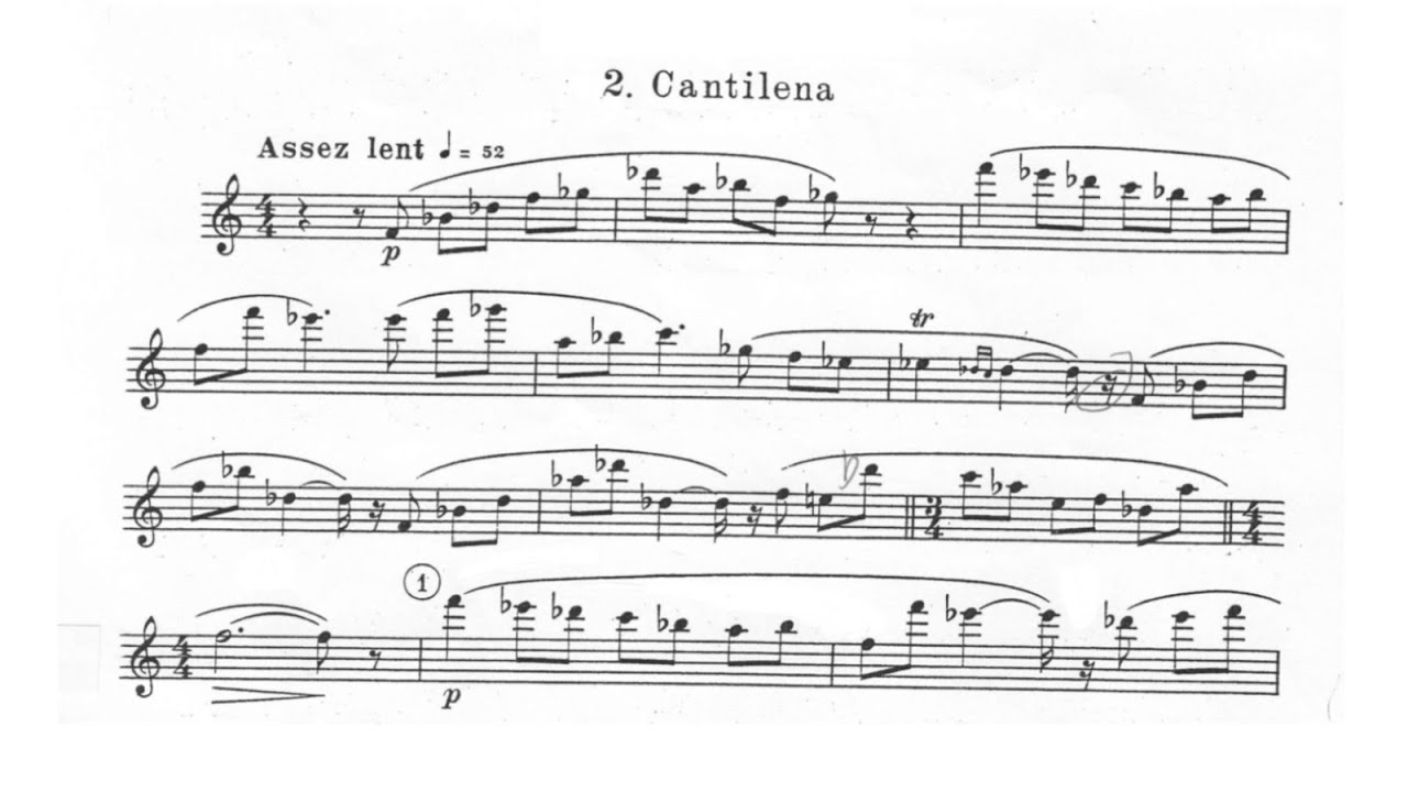 Francis Poulenc - Sonata for Flute and Piano 2nd movt Cantilena