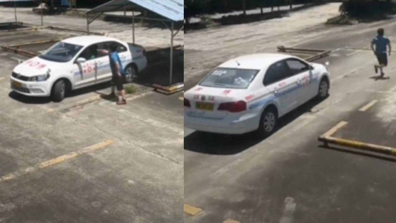 教练只是说了学员两句，没想到竟然开着车撞教练，说什么都没用了【成都驾校杨教练】